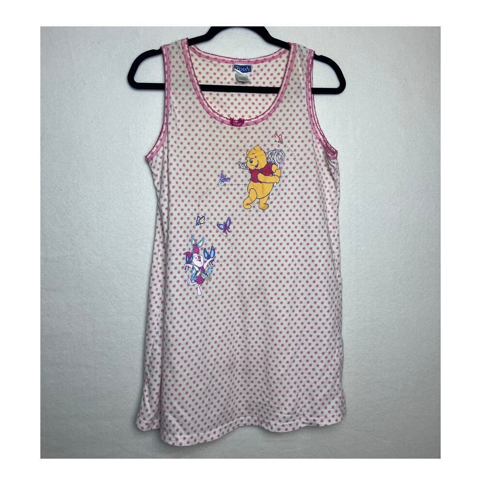 Winnie the Pooh Vintage Y2K Sleeveless Night Gown Sleep Shirt Pooh Piglet Size M